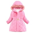 thumbnail image 1 of newwalpole Girls' Winter Coat Sizes 5-12 Puffer Jacket Warm Windproof Waterproof Fleece-Lined Hooded Kids' Outerwear Pink for Size 3-4 Years, 1 of 7