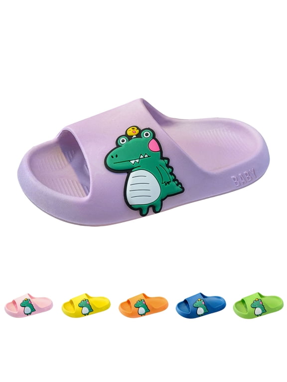 Kids Cloud Slides Boys Girls Flip Flops Slip On Beach Sandals Youth Pool Shower Shoes Summer Slippers(11 Little Kids - 6 Big Kids) Blue for Size 8