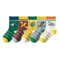 thumbnail image 1 of newwalpole Kids Cotton Ankle Animal Socks: 5 Pairs Cute Cartoon Crew Socks Soft Funny Childs Sock Breathable for Boys Girls F for Size 3-5 Years, 1 of 2