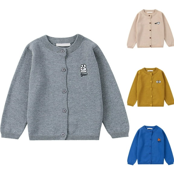 newwalpole Kids Girls Cardigan Sweaters Lightweight Long Sleeve School Uniform Ribbed Knit Girl Coat Yellow for Size 6-7 Years