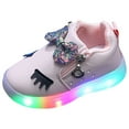 thumbnail image 1 of newwalpole Kids Light Up Shoes Toddler Girls Boys Breathable Led Flashing Sneakers USB Charge Pink for Size 10, 1 of 6