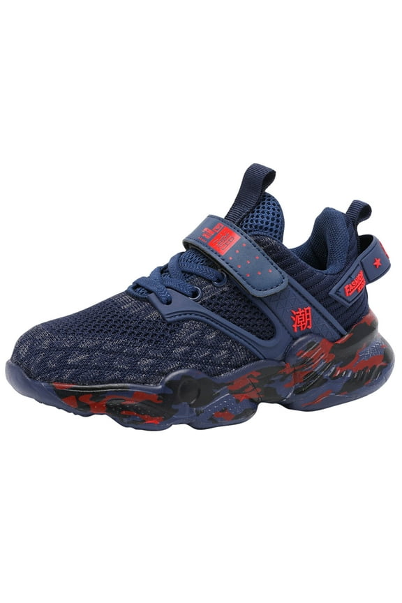Kids Shoes Running Shoes Girls Boys Primary School Students Sports Shoes Spring and Autumn Casual Shoes Dark Blue for Size 5