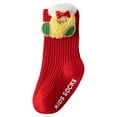 thumbnail image 1 of newwalpole Kids Slipper Socks - Girls Boys Christmas Anti-Slip Socks - Warm Thick Lining Cozy Soft Indoor Outdoor Gifts Yellow for Size 2.5-3 Years, 1 of 7