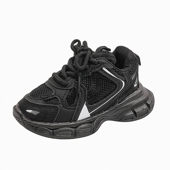 newwalpole Kids Sneakers Toddler Boys Girls Soft Breathable Casual Sport Shoes(Black,5.5)