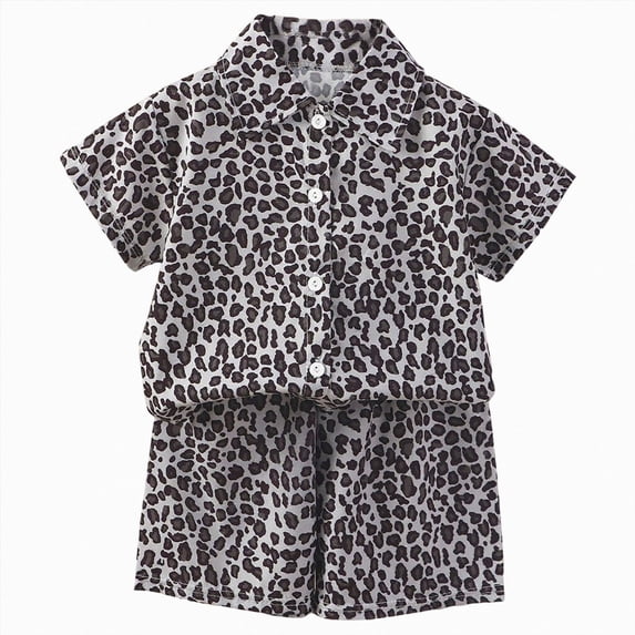 newwalpole Little & Big Boy's Button Down Hawaiian Shirts and Shorts Set Toddler Baby Boy Outfit Summer Clothing (Black,3-4 Years)