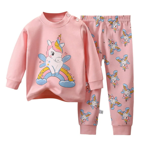 newwalpole Little Boys Girls Child Pajamas Sets Cotton Toddler Pjs Light Pink for Size 3-6 Months