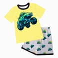 thumbnail image 1 of newwalpole Little Boys Pajamas 100% Cotton Pjs for Boys Toddler Monster Truck Sleepwear Short Sets Kids Summer Clothes 3-10T Yellow,Size 9-10 Years, 1 of 3