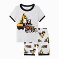 thumbnail image 1 of newwalpole Little Boys Pajamas Toddler Short Sets Boys Summer Pjs Kids Jammies Cotton Excavator Sleepwear Clothes Shirts Set Size 2-7T (Black,11-12 Years), 1 of 7