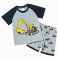 thumbnail image 1 of newwalpole Little Boys Short Set Pajamas for Boys 100% Cotton Toddler Train Dinosaur Sleepwear Summer Clothes Size 2-7T Grey,Size 2-3 Years, 1 of 9
