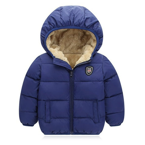 newwalpole Little Girls Boys Winter Jacket Toddler Kids Puffer Fleece Lined Lightweight Water-Resistant Coat Dark Blue for Size 3-4 Years