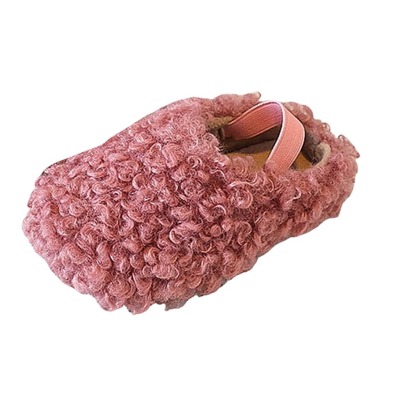 newwalpole Little Kids Christmas Slippers for Boys and Girls Plush Warm House Slipper Shoes Bedroom Home Red for Size 5.5