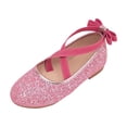 thumbnail image 1 of newwalpole Mary Jane Flats for Toddler Girls Little Kids Glittery Dress Princess Wedding Ballet Shoes Pink for Size 12.5, 1 of 7