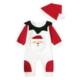 thumbnail image 1 of newwalpole Newborn Baby Boy Girl Christmas Outfit Long Sleeve Elf Romper Photoshoot Jumpsuit with Hat My 1st Christmas Clothes Red for Size 12-18 Months, 1 of 8