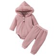 thumbnail image 1 of newwalpole Newborn Baby Girl Christmas Outfit Long Sleeve Hoodies Romper Santa Solid Color Pants Set Baby Girl Fall Outfits Pink for Size 9-12 Months, 1 of 7