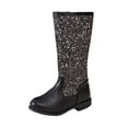 thumbnail image 1 of newwalpole Rhinestone Sparkly Girls Cowgirl Cowboy Boots Little Kids Dress Boot Pointed Toes Low Heel Mid Calf Zipper Party Birthday Toddler to Big Kid Black for Size 2, 1 of 9