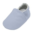 thumbnail image 1 of newwalpole Soft Leather Baby Shoes Moccasins Slip-on Boys Girls Slippers with Elastic Ankle, Anti-Slip First Walking Crib Shoes for Infant Toddlers Blue for Size 14=XL, 1 of 7