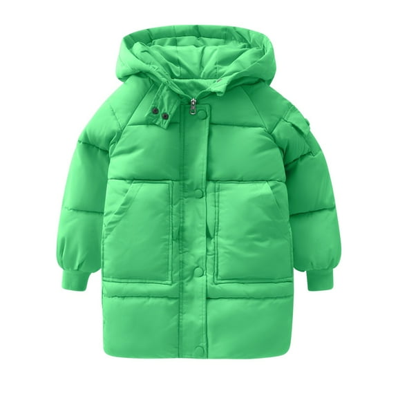 newwalpole Teen Girls Hooded Long Down Coats Waterproof Heavyweight Puffer Jacket Fall Winter Thick Snowsuit for Kids Boys Green for Size 6-7 Years