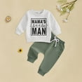 thumbnail image 1 of newwalpole Toddler Baby Boy 2Pcs Outfits Letters Print Pullover Tops + Drawstring Pants Set Fall Winter Clothes Gray for Size 6-12 Months, 1 of 6