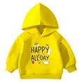 thumbnail image 1 of newwalpole Toddler Baby Boys Girls Hoodies Sweatshirt Basic Solid Color Pullover Tops Fall Winter Cotton Cute Clothes Yellow for Size 18-24 Months, 1 of 7