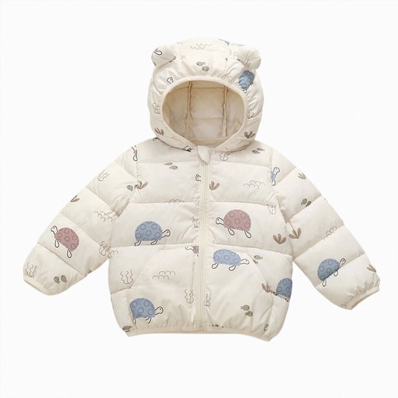newwalpole Toddler Baby Boys Girls Winter Coats Jacket Warm Clothes for Kid Thick Ears Hoodie Velvet Snowsuit(Beige,3-4 Years)