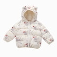 thumbnail image 1 of newwalpole Toddler Baby Boys Girls Winter Coats Jacket Warm Clothes for Kid Thick Ears Hoodie Velvet Snowsuit(Red,18-24 Months), 1 of 9