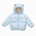 thumbnail image 1 of newwalpole Toddler Baby Boys Girls Winter Coats Jacket Warm Clothes for Kid Thick Ears Hoodie Velvet Snowsuit(Sky Blue,12-18 Months), 1 of 9