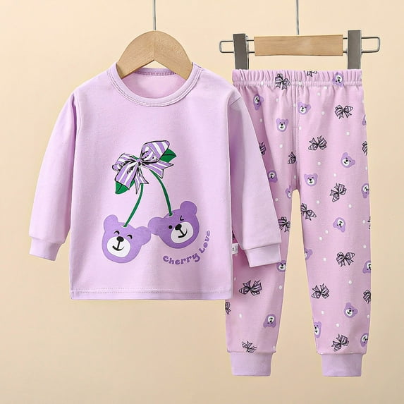 newwalpole Toddler Baby Girl Outfit Long Sleeve Sweatshirts Pants Clothes Set Fall Winter Sweatshirt Pullover Tops Jogger Pants Toddler Girl Gift Set Purple for Size 6-7 Years