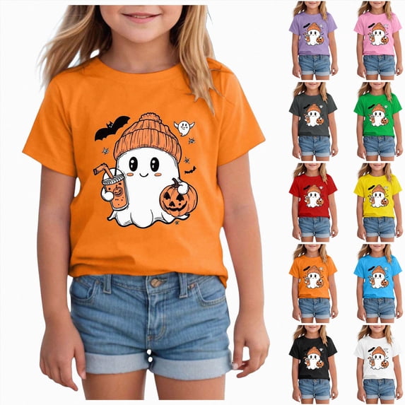newwalpole Toddler Baby Girls Halloween Shirt Ghoul Power Skull Tshirt Cute Skeleton Hand Tee Tops Spooky Season Fall Clothes (Black, 2-3 Years)