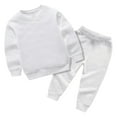 thumbnail image 1 of newwalpole Toddler Boys Clothes Long Sleeve Sweatshirt & Pants 2PCS Casual Kids Boys Fall Outfits Sets White for Size 7-8 Years, 1 of 6