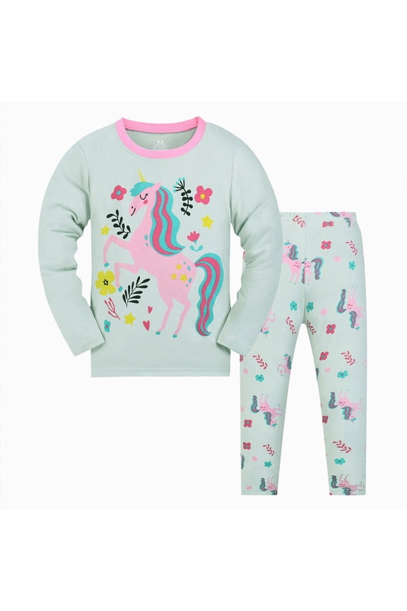 Toddler Boys Pajamas Monster Truck Cotton Kids Dinosaur 2 Piece Planets Pjs Sleepwear Clothes Sets 2-7 Years(Green, 1-2 Years)