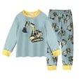 thumbnail image 1 of newwalpole Toddler Boys Planet Pajamas Dinosaur Cotton Kids Truck 2 Piece Train Kids Pjs Sleepwear Clothes Se Yellow for Size 1-2 Years, 1 of 7
