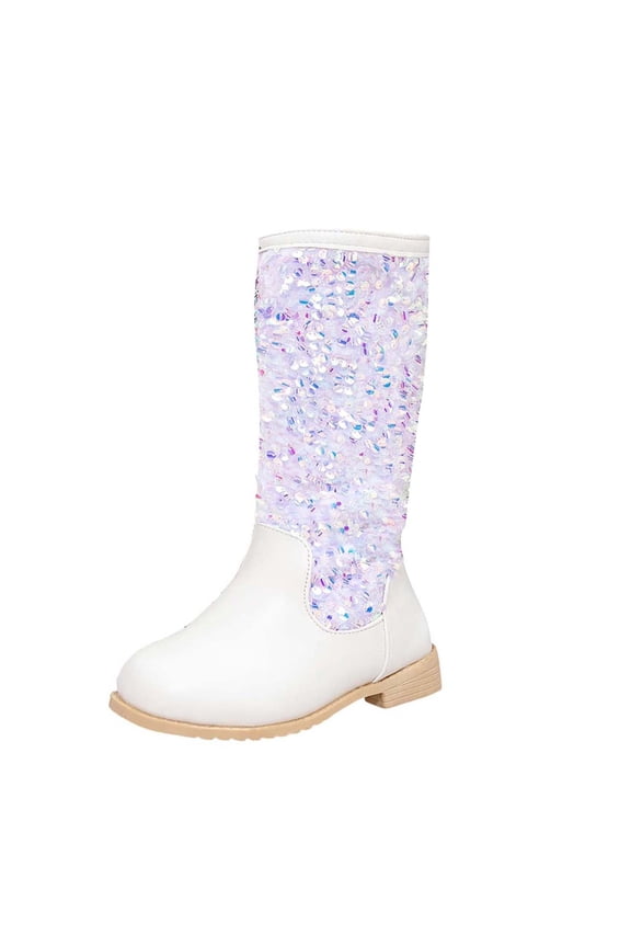 Toddler Girls Cowboy Boots - Cowgirl Western Boot for Kids Mid Calf Riding Shoes Little Kid/Big Kid White for Size 1