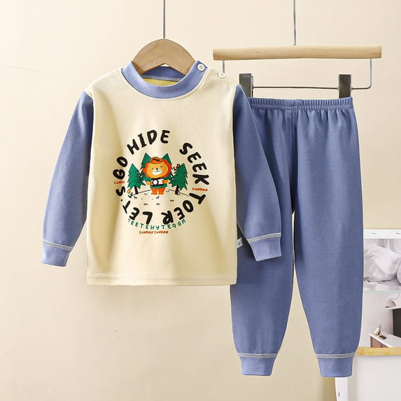 newwalpole Toddler Girls Outfit Sets- Cute Casual Cotton Long Sleeve Tees and Pants Kids Fall Winter Clothes Blue for Size 18-24 Months