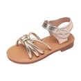 thumbnail image 1 of newwalpole Toddler Girls Sandals Little Girls Kids Summer Shoes Toddler Sandals Gold for Size 11.5, 1 of 8