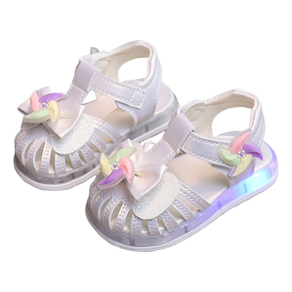 newwalpole Toddler Girls Sandals Little Girls Kids Summer Shoes Toddler Sandals White for Size 5