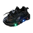thumbnail image 1 of newwalpole Toddler Kids Light-Up Athletic Sneakers with On/Off Switch Black for Size 7, 1 of 7