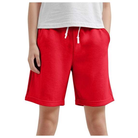 newwalpole Toddler Kids Solid Cotton Comfort Soft Baby Sport Jogger Shorts Boys Girls Casual Pants Red for Size 4-5 Years
