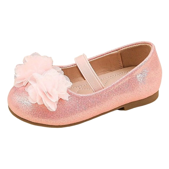 newwalpole Toddler/Little Girls Mary Jane Ballerina Flats Shoes Slip-on School Party Dress Shoes Pink for Size 7