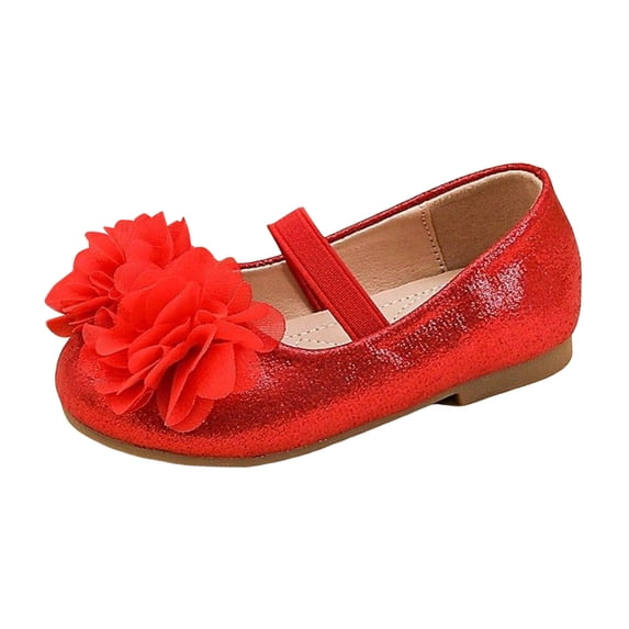 newwalpole Toddler/Little Girls Mary Jane Ballerina Flats Shoes Slip-on School Party Dress Shoes Red for Size 10.5