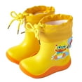 thumbnail image 1 of newwalpole Toddler Rain Boots Baby Kids Easy-on Rain shoes Children Waterproof Shoes for Boys Girls Yellow for Size 14, 1 of 5