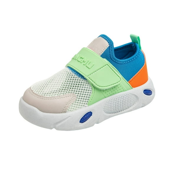 newwalpole Toddler Shoes Boys Girls Sneakers Comfy Barefoot Shoes Kids Adjustable Hook and Loop Walking Shoe Wide Toe Box Breathable Shoe Green for Size 3.5