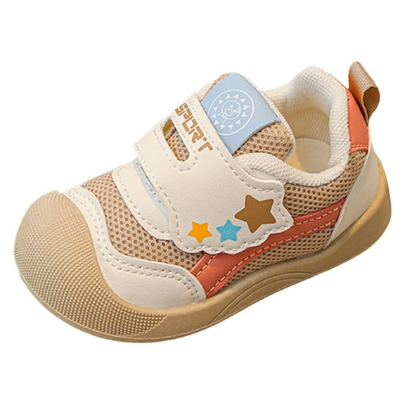 newwalpole Toddler Shoes Boys Girls | Wide Toe Box Barefoot Shoes | Non Slip Zero Drop First Walking Shoe with Hook & Loop Khaki for Size 5.5