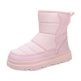 thumbnail image 1 of newwalpole Toddler Snow Boots Boy Girl Water Resistant Outdoor Kid Winter Warm Fashion Fleece Lined and Thickened Boots Pink for Size 2, 1 of 9