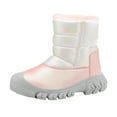 thumbnail image 1 of newwalpole Toddler Snow Boots for Girls Boys Winter Warm Kids Button Boots Outdoor Shoes Pink for Size 12.5, 1 of 7