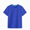 thumbnail image 1 of newwalpole Toddler T Shirts Cotton Summer Tshirts Boys Girls Basic Tee Undershirts Short Sleeve Clothes Crew Neck Shirts(Blue,1-2 Years), 1 of 4