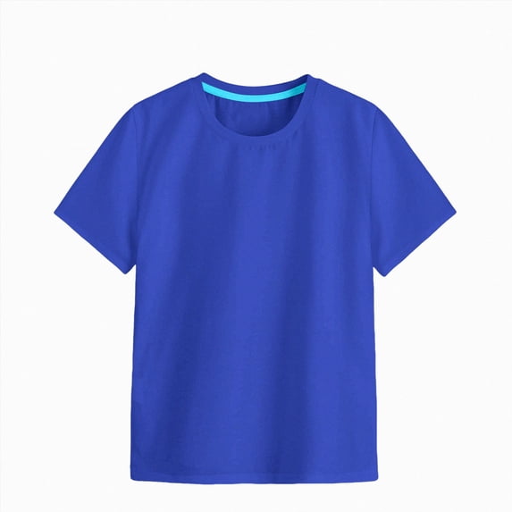 newwalpole Toddler T Shirts Cotton Summer Tshirts Boys Girls Basic Tee Undershirts Short Sleeve Clothes Crew Neck Shirts(Blue,1-2 Years)
