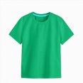 thumbnail image 1 of newwalpole Toddler T Shirts Cotton Summer Tshirts Boys Girls Basic Tee Undershirts Short Sleeve Clothes Crew Neck Shirts(Green,1-2 Years), 1 of 4