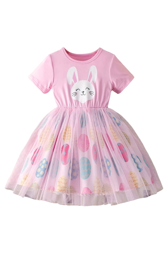 Toddler Tulle Dress Unicorn Outfit Birthday Princess Party Girls Summer Causal Tutu Skirts Pink for Size 6-7 Years