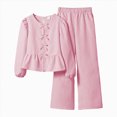thumbnail image 1 of newwalpole Tween Girls Long Sleeve Fashion Top & Pant Outfit Set,Fall Winter Clothes, Kid Girl Trendy School Pullover Crop Tops & Trousers 2 Piece Cloths Sets(Pink,12-13 Years), 1 of 5