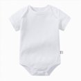 thumbnail image 1 of newwalpole Unisex-Baby Short Sleeve Bodysuits Soft Solid Bodysuit for Newborn Cotton One-piece Boy Girl Summer Clothes 0-24M (White, 9-12 Months), 1 of 4